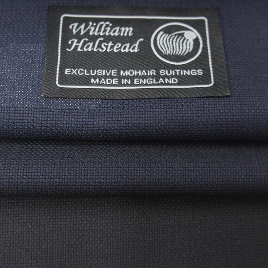 英国 スーツ 生地 William Halsted 紺 2ply モヘア-